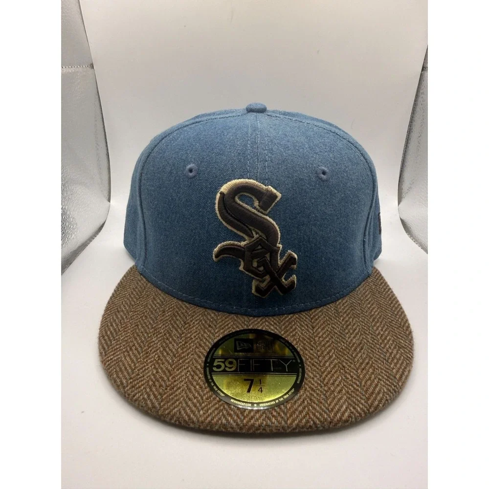 New Era 59Fifty Chicago White Sox Denim & Herringbone Fitted Hat 7 1/4